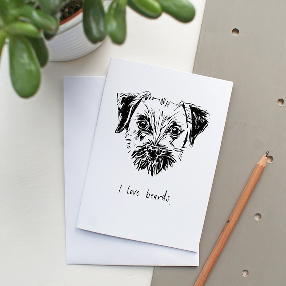 items similar to border terrier greeting card a6 on etsy