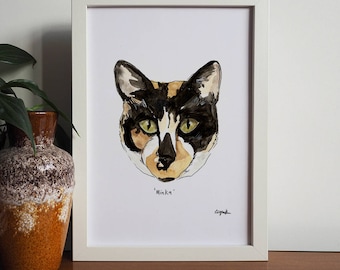 Hand Painted Personalised Cat Portrait