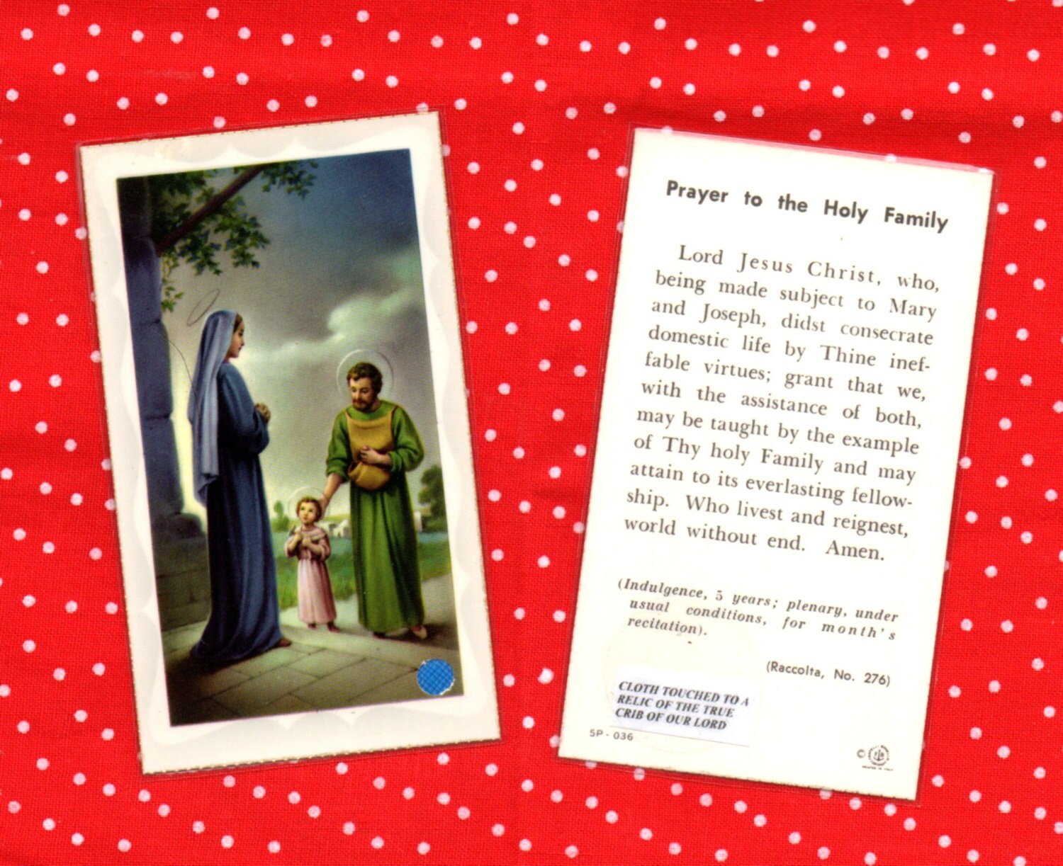 TRUE CRIB RELIC card. Laminated relic holy card showing holy Etsy