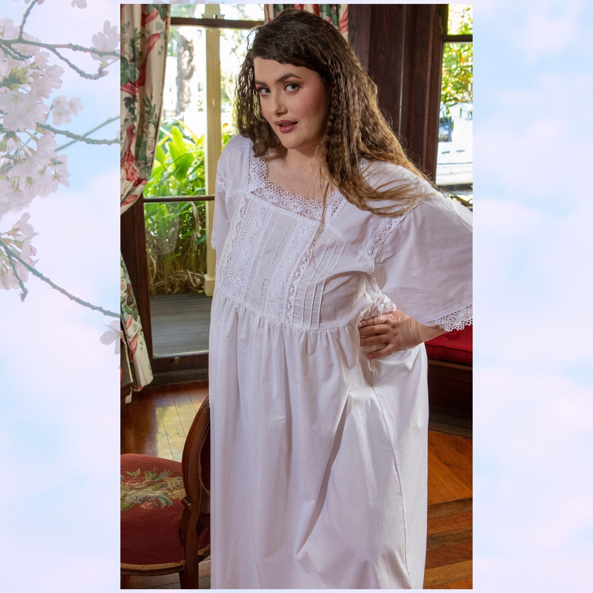 Nightgown PLUS SIZE White Pure Cotton and Crochet Lace. Romantic Sleepwear Lingerie Lounge wear Made to Order Aust. Sizing Xs XXXL Etsy UK