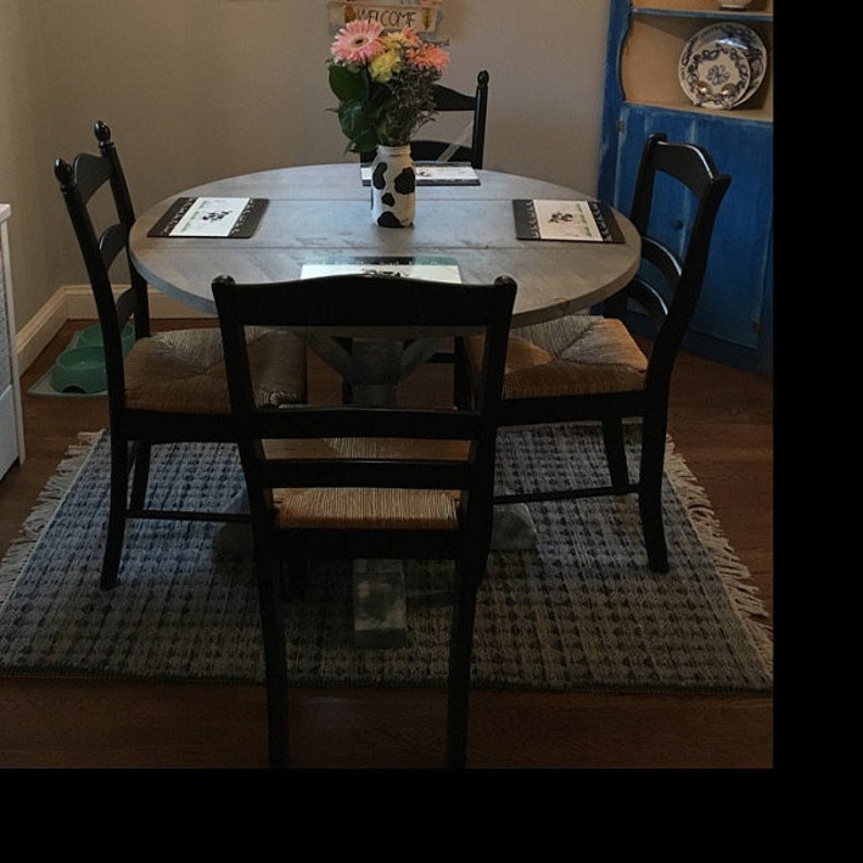 Rustic Round Pedestal Base Table Round Kitchen Table Round ...