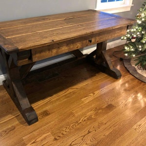 Rustic Desk, Trestle Base Desk, X-base Desk (New England Delivery Only; No National Shipping)