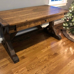 Rustic Desk, Trestle Base Desk, X-base Desk (Local Delivery Only)