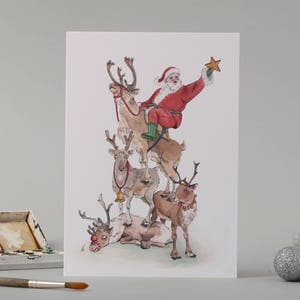Père Noël pile : carte de Noël dessinée à la main