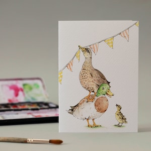 Little Quack / New Baby Card / eendjes / nieuwe ouders / met de hand getekende kaart / nieuwe mama / nieuwe papa / baby eend