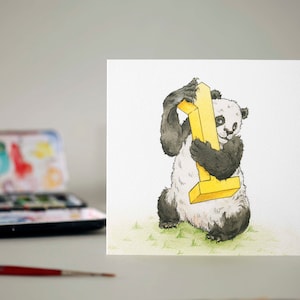 Um Panda para seu filho favorito de um ano / primeiro aniversário / cartão de animal / Urso / fofo