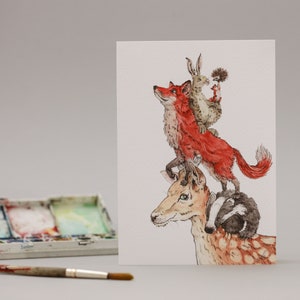 Carta disegnata a mano great british beasts. Cosa fanno i deers, tassi, volpi, conigli, scoiattoli e ricci arrivare fino a quando non stiamo cercando