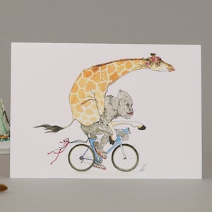 ¡Bestias en bicicleta! Tarjeta de felicitación dibujada a mano