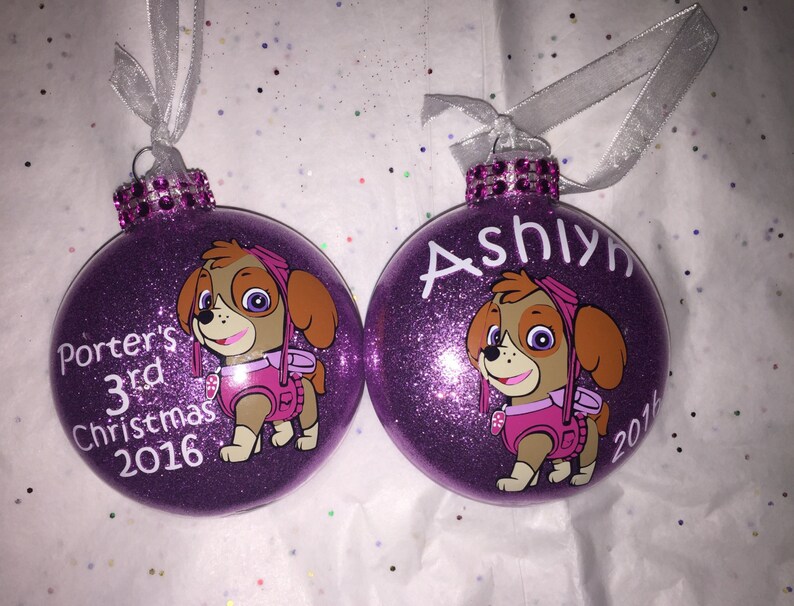 Personalized Paw Patrol Skye Character Christmas Ornament Etsy