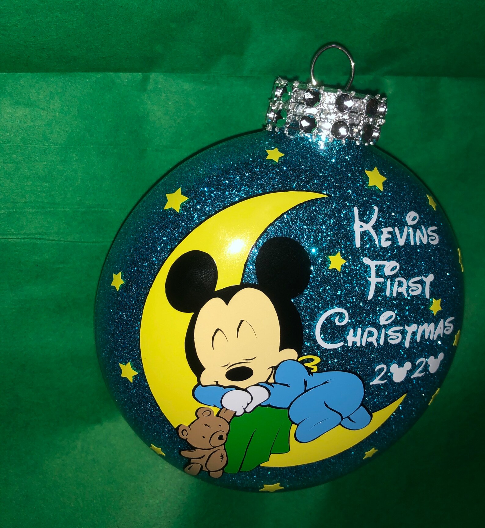 Personalized Baby Mickey Mouse First Christmas Ornament Etsy