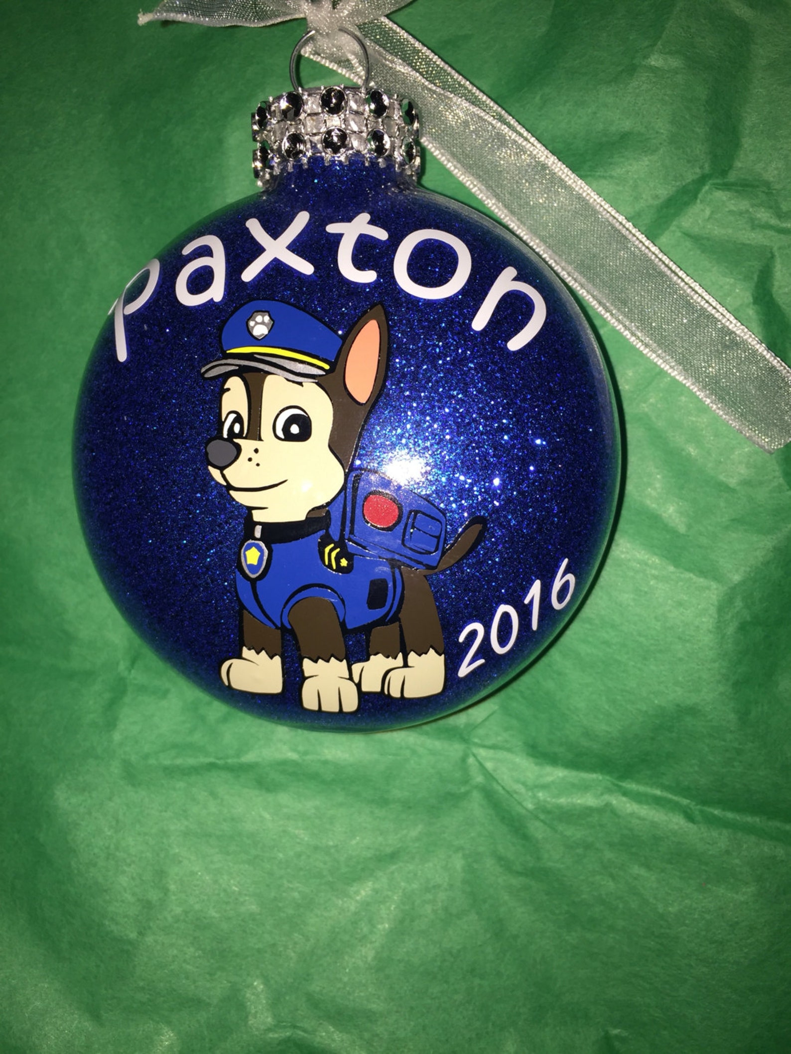 Personalized Chase Paw Patrol Character Christmas Ornament Etsy