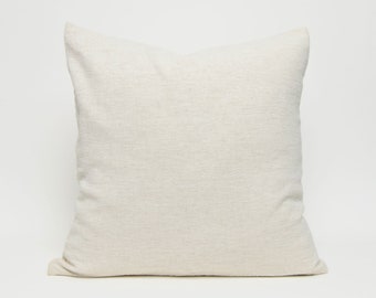 100% Hemp Pillow Cushion Natural Fabric Cover Soft Rustic Plain Tan Oatmeal Cream Off White Minimal Textile Throw Pillow Various Sizes