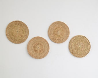 Woven Rattan Wall Decor Set - Round Wicker Wall Art
