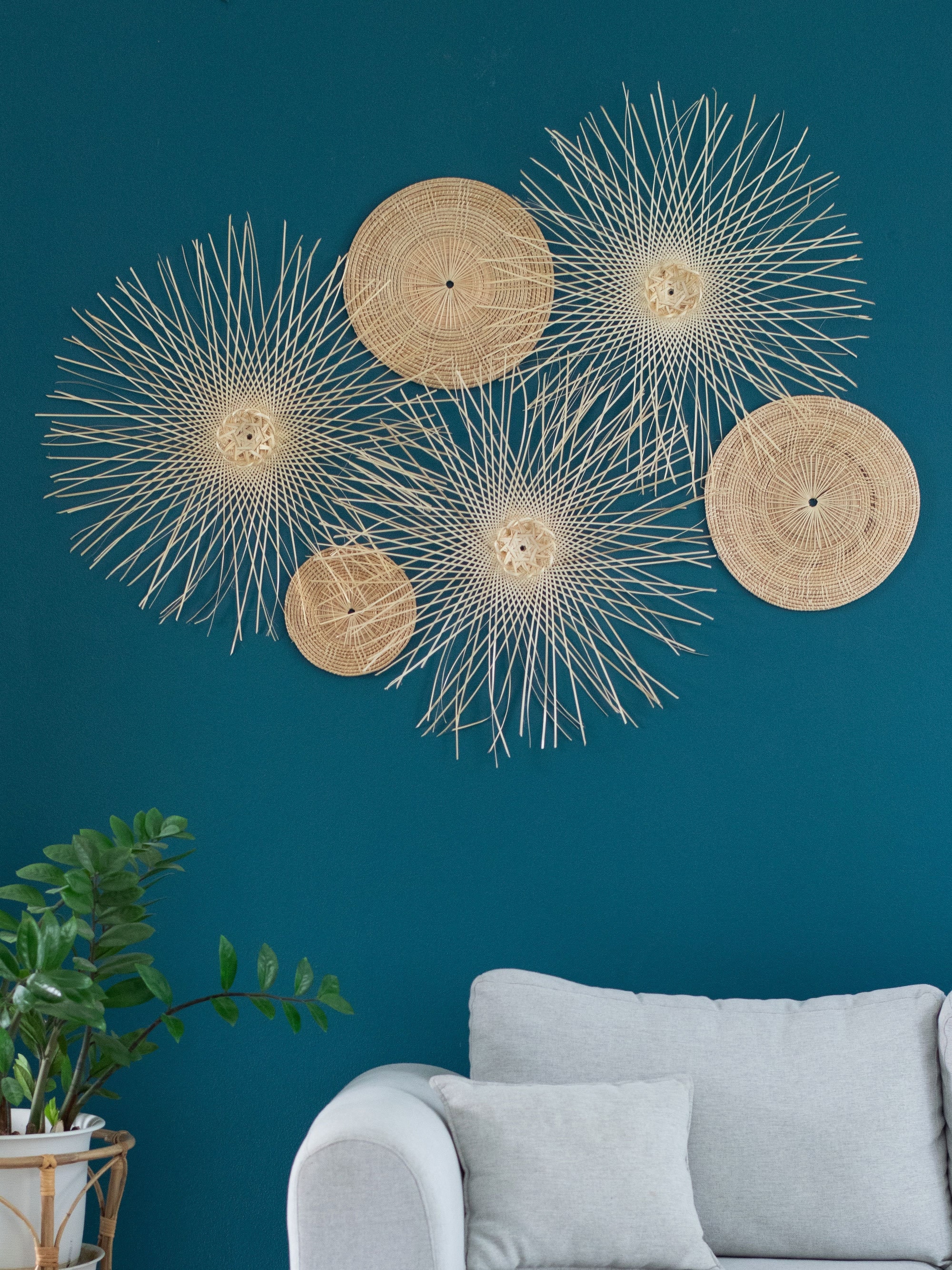 Artesanías De Ratán, Marco Redondo De Ratán, Adorno, Cesta De Pared, Decoración De Pared De Mimbre De Paja, Colgante De Pared Comprar A Buen Precio - Entrega Gratuita, Reseñas Reales Con Fotos