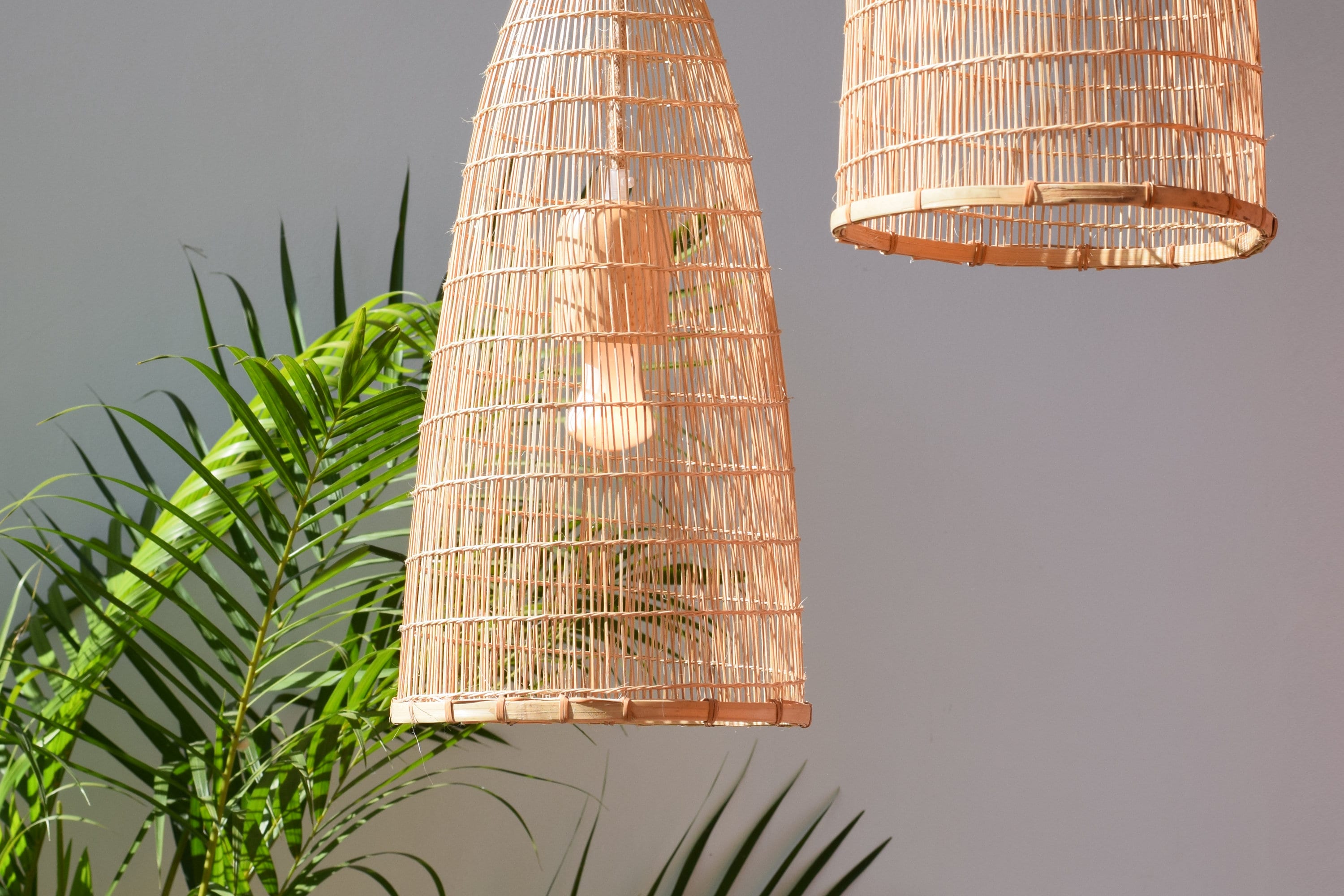イタリア製3ウェイライトコート(未使用、実家保管品) Bamboo Light Fixtures, 3 Headlights E26 E27 Retro Rustic