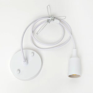 Set di cavi per lampada a sospensione - Legno naturale e corda - Staffa in metallo - Bianco - Nero - Apparecchi da soffitto cablati o presa con spina in stile lampada