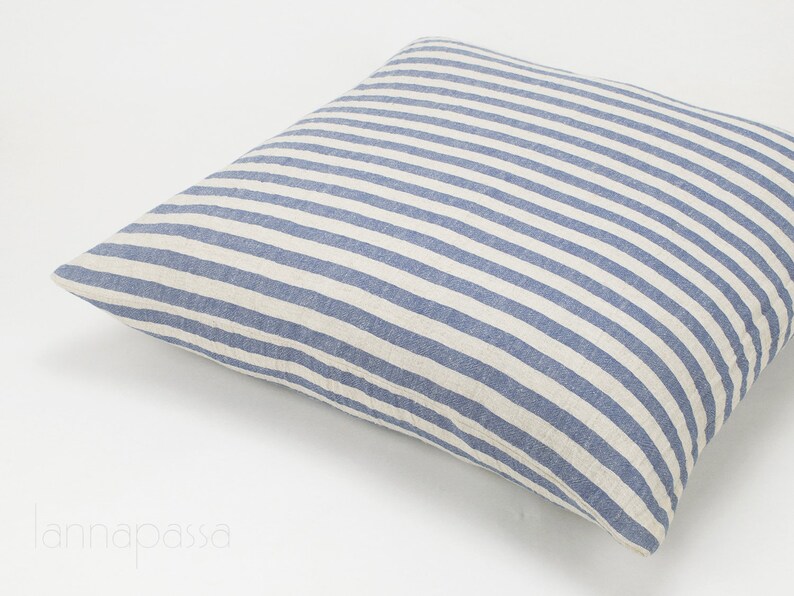 Striped Linen X Cotton Blend Cushion Cover Natural Pillow Etsy
