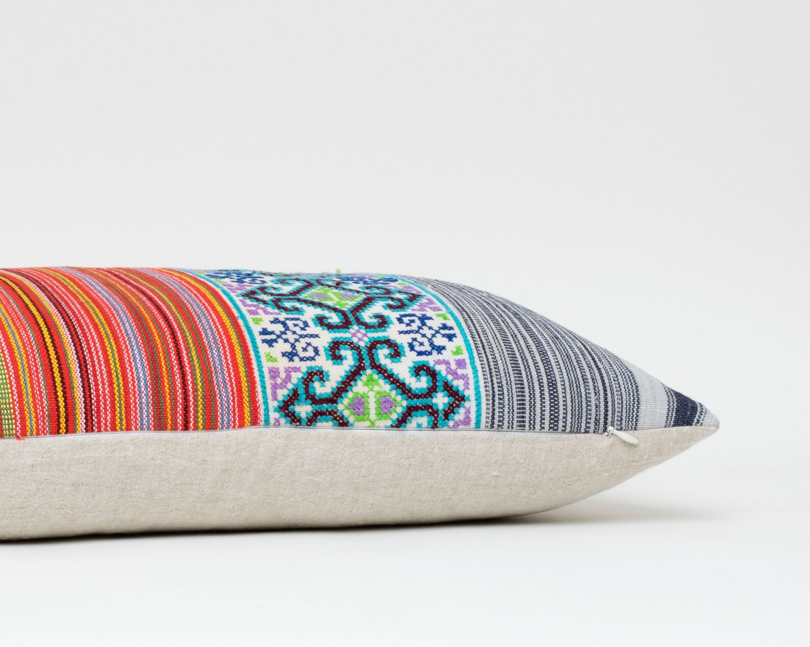 Hill Tribe Textile Lumbar Pillow Cushion Handwoven Hmong Etsy