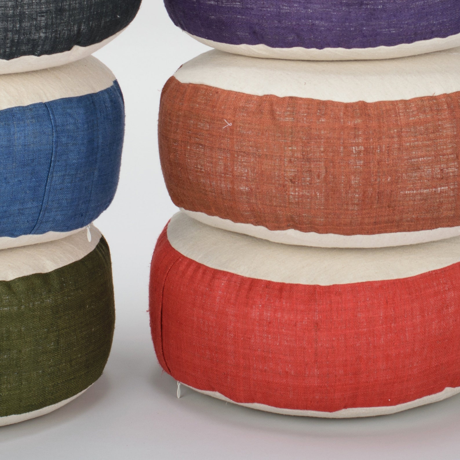 Raw Hill Tribe Hemp Kapok Filled Zafu Small Ottoman Pouf Etsy