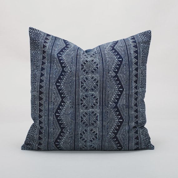 Hmong Indigo Pillow Batik Throw Pillow Cushion Cover - Etsy