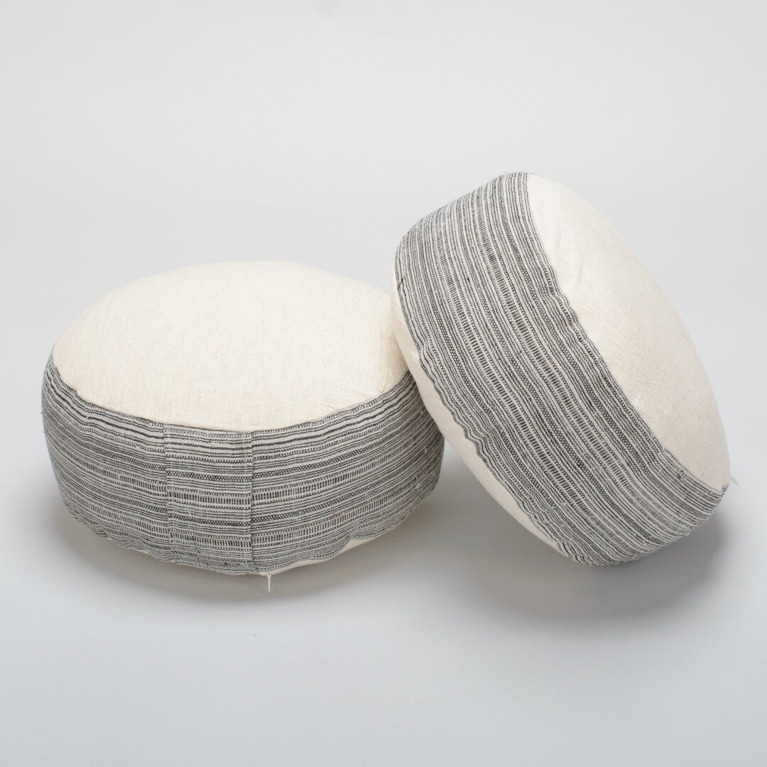Hill Tribe X Hemp Kapok Filled Zafu Small Ottoman Pouf Pouffe Etsy