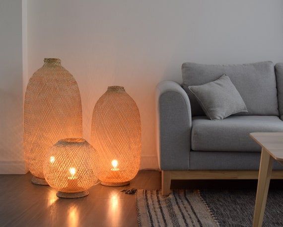 Vrijstaande vloerlamp handgemaakte licht - Etsy