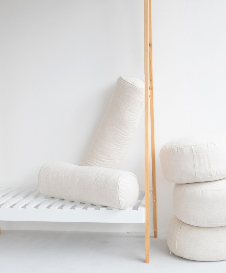100 Hemp Bolster Cushion / Pillow Round Yoga Pillow w/ Etsy