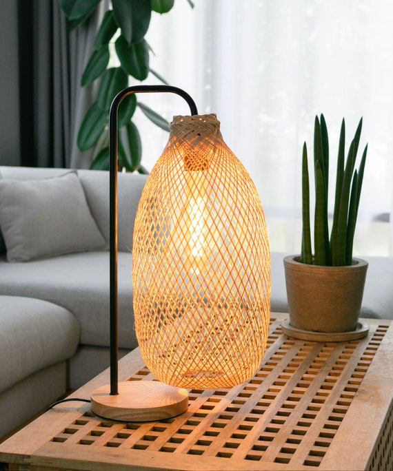 FANSU Abat-jour Tambour 30x20cm - Tissu Lin, Motif Perroquet - Pour Lampe De Table, Chevet, Suspension - E27/E14