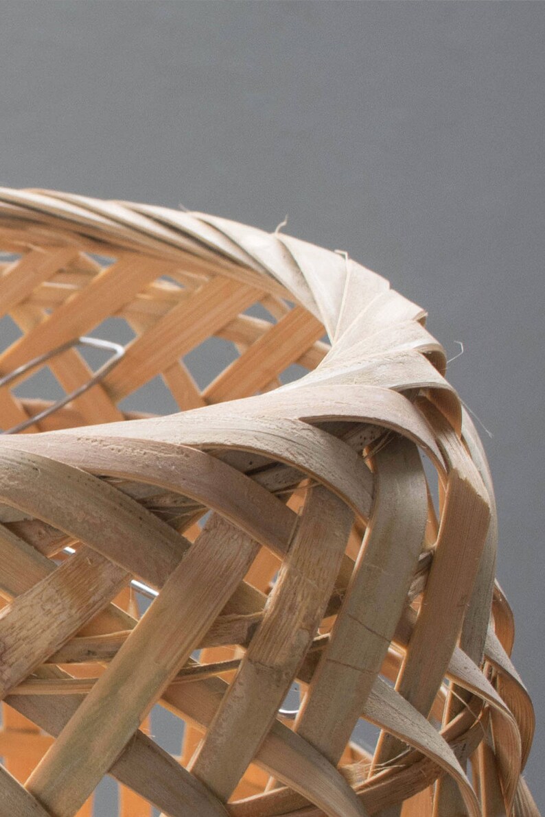 Repurposed Fishing Trap Basket Bamboo Pendant Light Handmade Etsy