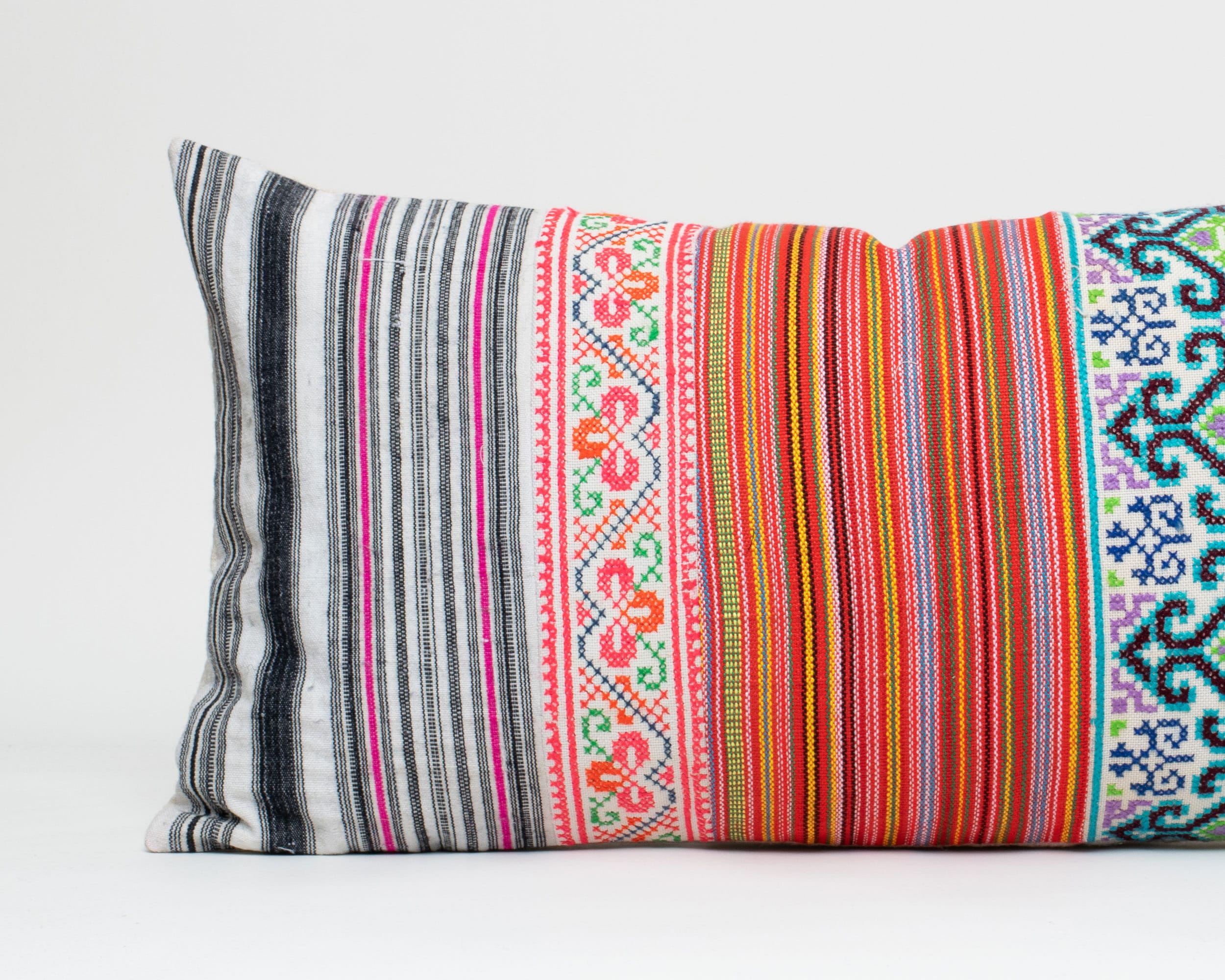 Hill Tribe Textile Lumbar Pillow Cushion Handwoven Hmong Etsy