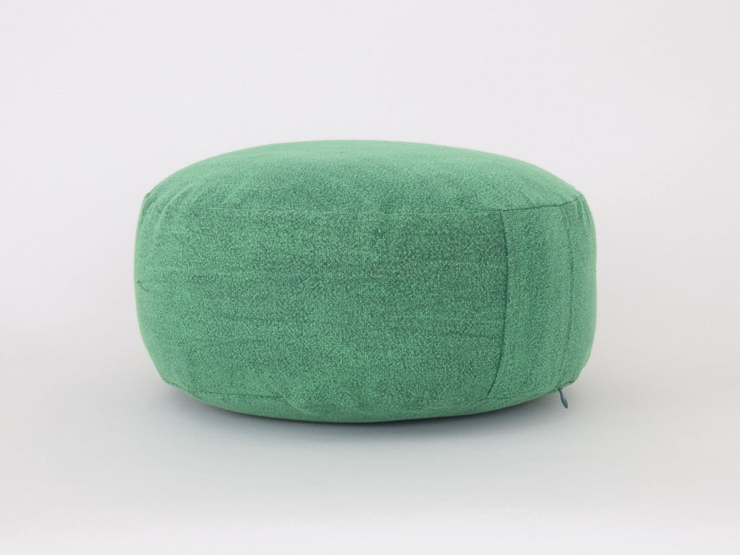 Kapok Filled Zafu Cushion Floor Pillow, Small Ottoman Pouf / Pouffe