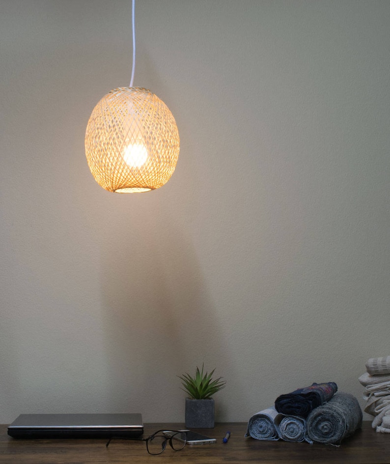 Natural Bamboo Light Handmade Pendant Lamp - Ikea Boja Pendant Lamp Instructions