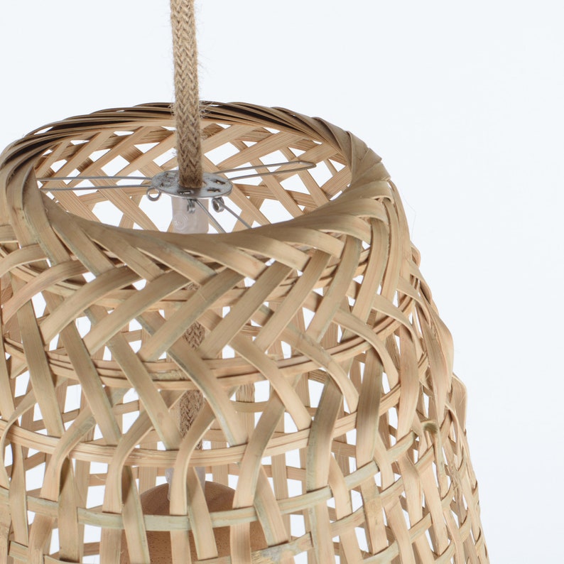 Repurposed Fishing Trap Basket Bamboo Pendant Light Handmade Etsy