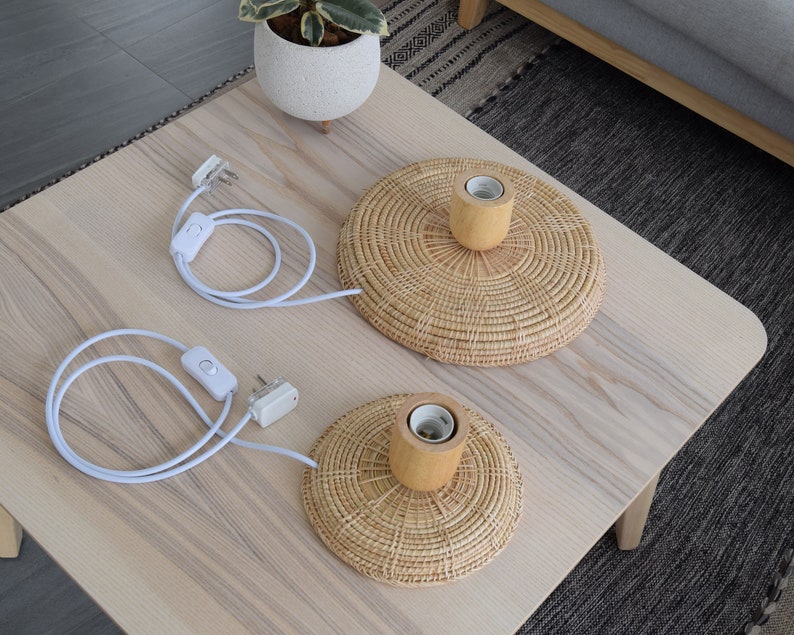 Woven Bamboo Floor Lamp Handmade Wooden Standing Light Etsy