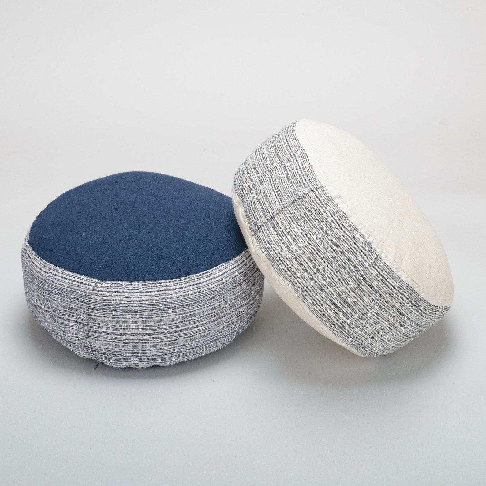 Hill Tribe Hemp Kapok Filled Zafu Small Ottoman Pouf Pouffe Etsy