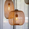 Bamboo Pendant Lamp Handwoven Light Shade Hanging Fish Trap Basket Flexible Natural Wood  Wedding Restaurant Lighting Canopy or Swag Plug product logo