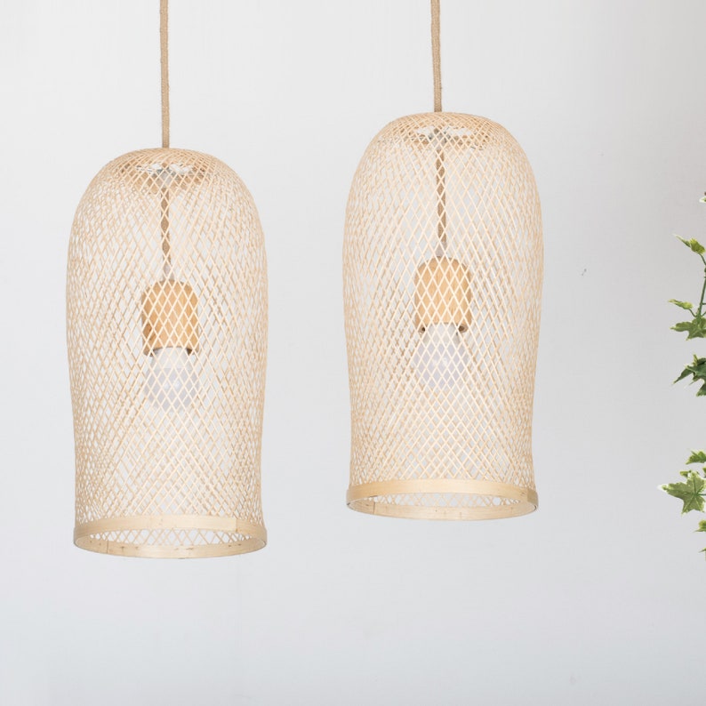 Natural Bamboo Light  Handmade Woven Pendant Lamp / Hanging image 0