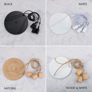 Cluster Set 3 Bamboo Pendants Single Canopy Ceiling Plate Hardwire Woven Fishing Trap Light Restaurant Wedding Rustic White Black Wood imagem 3