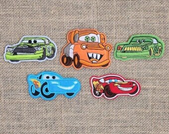 Lylas iron sew on patches ~ 5 x racing cars mater sally McQueen ~ post included