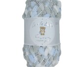 Zarela Baby Pom Pom Yarn 200g - 17 White-Grey-Baby Blue