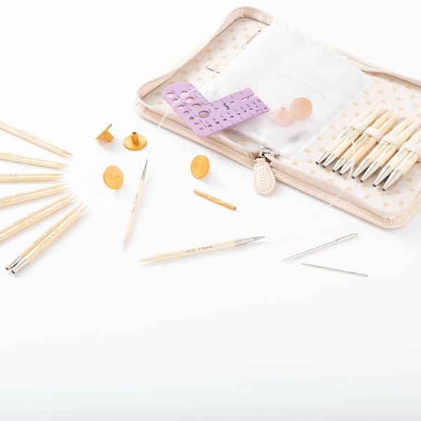 Tulip Carry C Geschenk Set austauschbare vergoldete Bambus-Rundstricknadeln