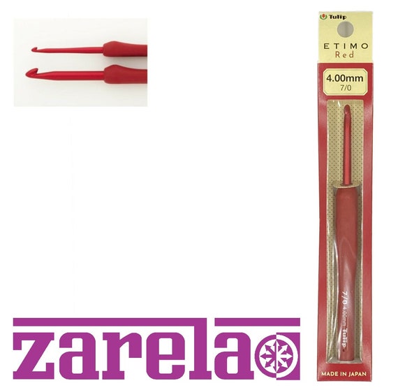 Tulip Etimo Red Crochet Hook W/ Cushion Grip-Size 7/4.00mm by Tulip