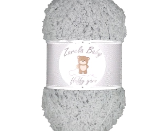 Zarela Baby Fluffy yarn wool 25g 10 Grey