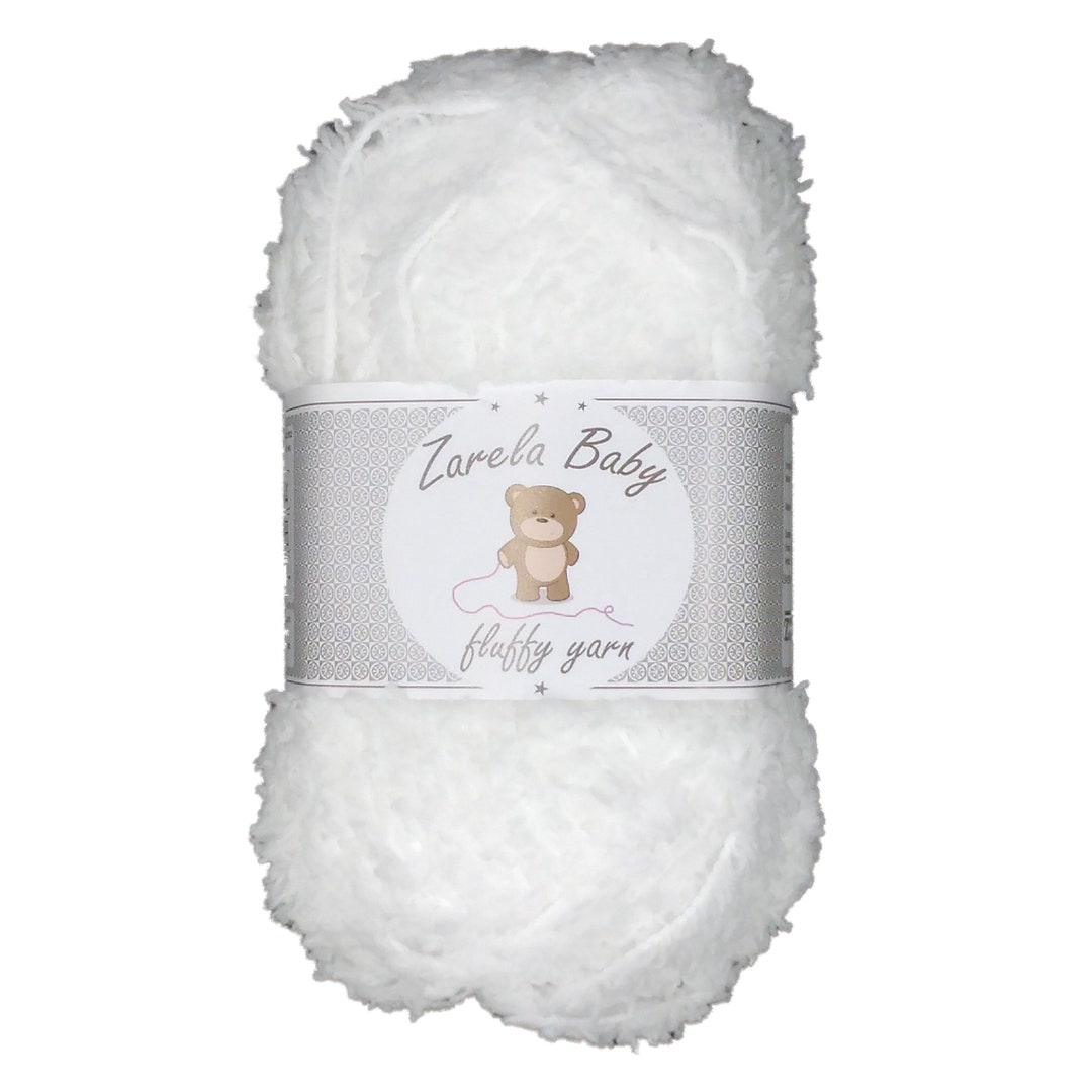 Zarela Baby Fluffy Yarn Wool 25g 01 White - Etsy