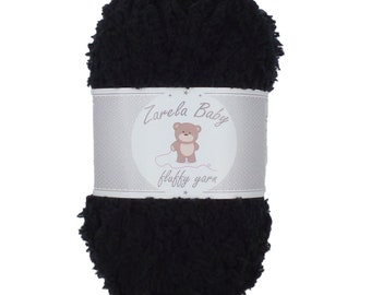 Zarela Baby Fluffy yarn wool 25g 20 Black