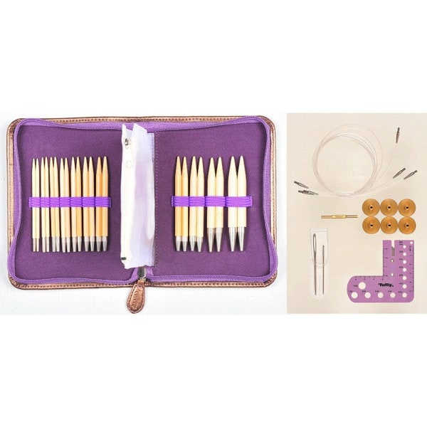 Tulip Carry C Gift Set Interchangeable Gold Plated Bamboo Circular Needles