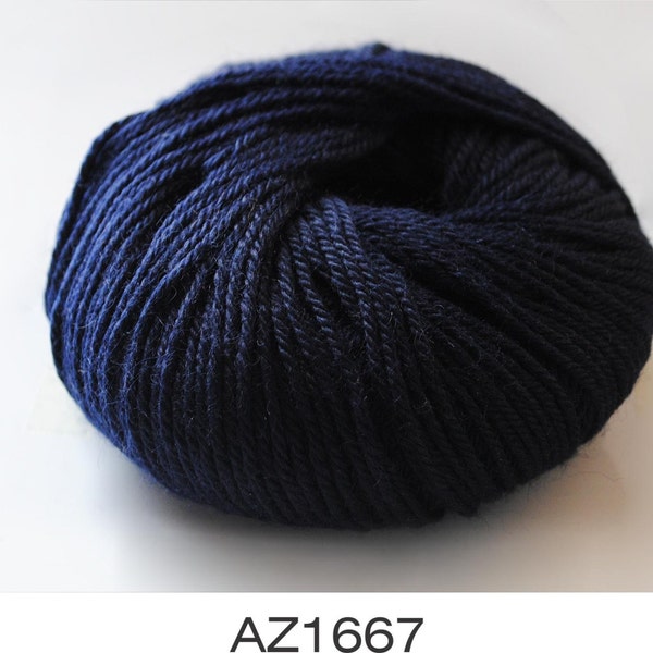 100% Luxurious Baby Alpaca Wool/Yarn Peru, Dark Blue (1667), DK 50g, Indiecita