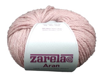 Zarela ARAN *Super Soft* 100% Luxurious Baby Alpaca Yarn Wool - Dusky Pink