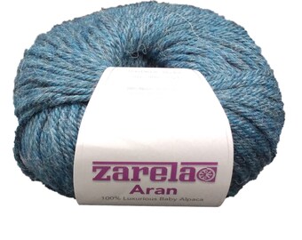 Zarela ARAN *Super Soft* 100% Luxurious Baby Alpaca Yarn Wool - Teal