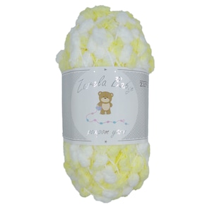 Zarela Baby Pom Pom Yarn 200g - 07 White-Yellow
